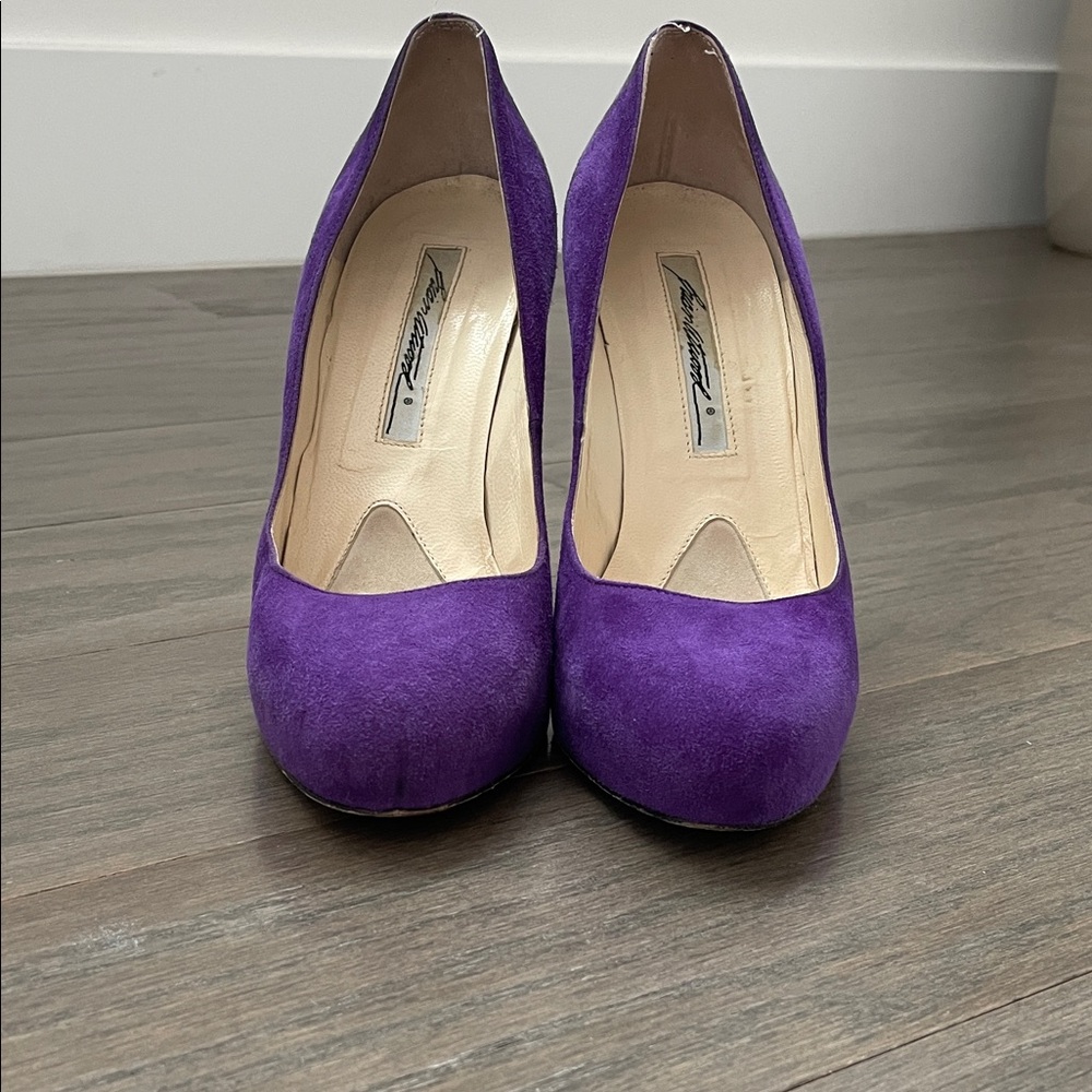 Brian Atwood Purple Suede platform Women's Pumps, size 36